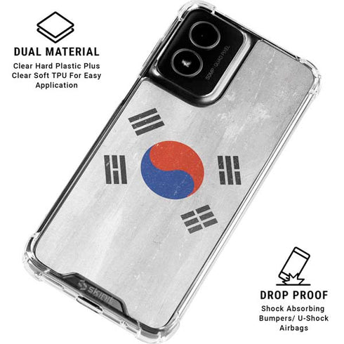 South Korean Flag Distressed Moto G Power 5G (2024) Clear Case